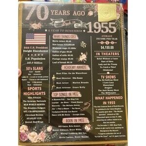 70 Years Ago Birthday or Wedding Anniversary 11 x 14 Card Envelope Seal …